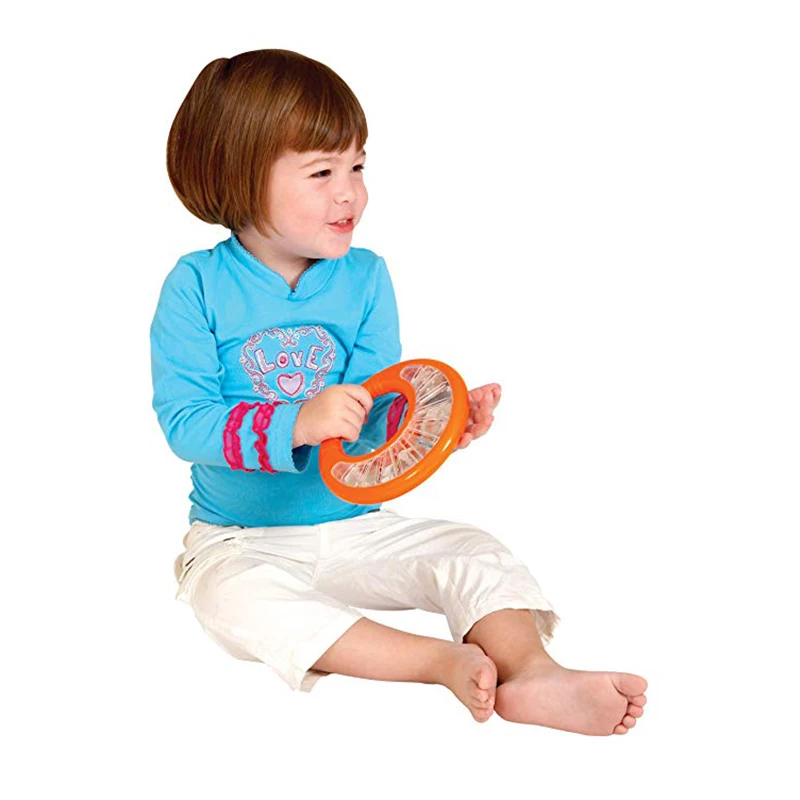 Детский перкуссионный инструмент, Младенческая ручная погремушка, детский игрушечный Тамбурин для раннего детского образования