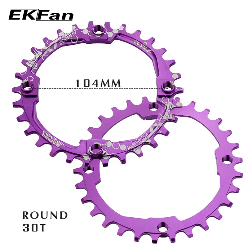 EKFan 104BCD XT цепь круг шатунная пластина Овальная Круглая 30T 32T 34T 36T MTB велосипед Велоспорт цепь фиолетовый цвет
