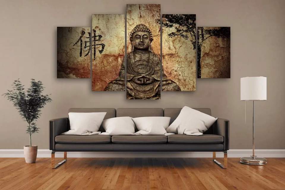 5 Piece Zen Buddha Modern Home Wall Decor Painting Canvas Art HD Print