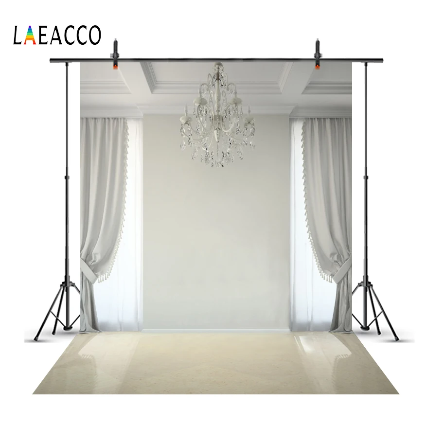 

Laeacco Cozy Living Room Curtain Chandelier Light Floor Window Child Interior Photo Background Photography Backdrop Photo Studio