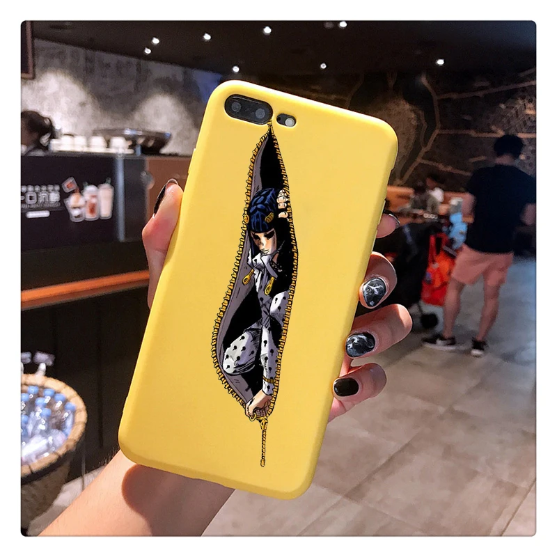 Italy Bruno Bucciarati Candy Color TPU Case phone For iphoneX 7 8 XS XR XSMAX Pink Red Black Yellow purple White Cover |