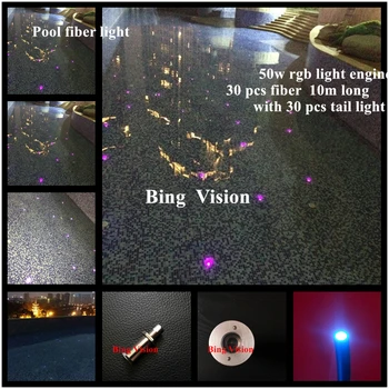 

Pool fiber star ceiling kit 50w rgb light engine with end piece fiber crystal tail light