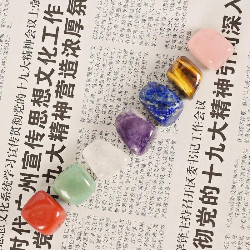 Seven Chakra камень 7 цветов в наборе Йога чакра нерегулярные рейки Исцеляющие