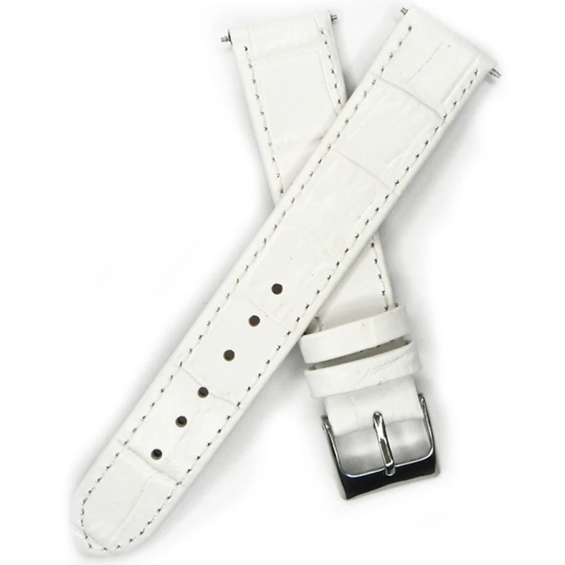 Watchband 18mm Watch Band White Soft Thin With Stainless Steel Buckle ...