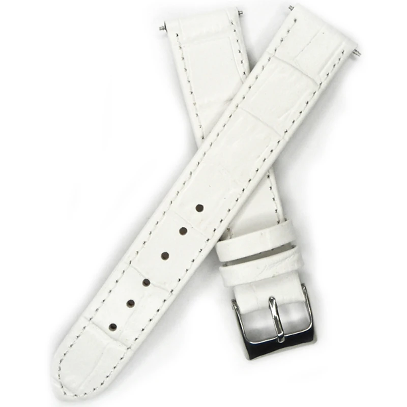 Watchband 18mm Watch Band White Soft Thin With Stainless Steel Buckle