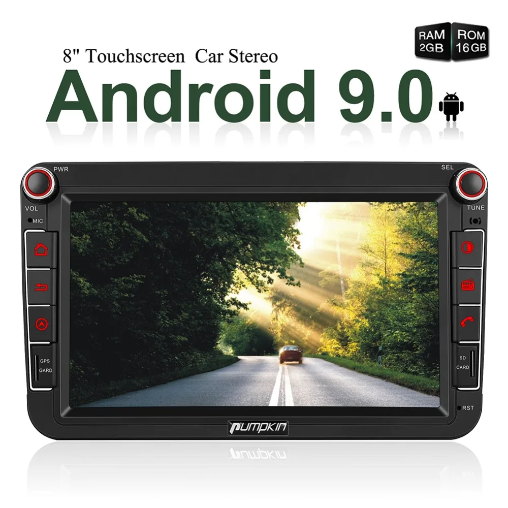 

Pumpkin Quad-core 2 Din 8'' Android 9.0 GPS Car Stereo Audio NO DVD Player For Volkswagen/Skoda/Golf Wifi OBD Fastboot Headunit