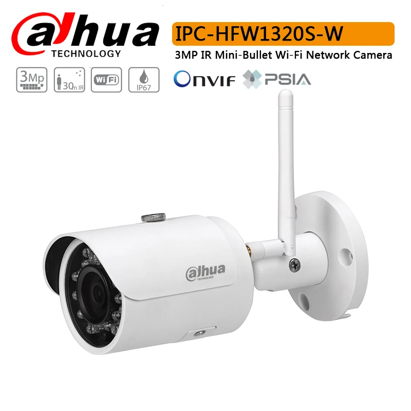 

Original Dahua IPC-HFW1320S-W Wi-Fi Network PT Camera with 3 Megapixel progressive CMOS IR Diatance 30m Easy4ip cloud support