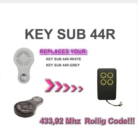 

Garage remote clone KEY SUB 44R rolling code beautiful