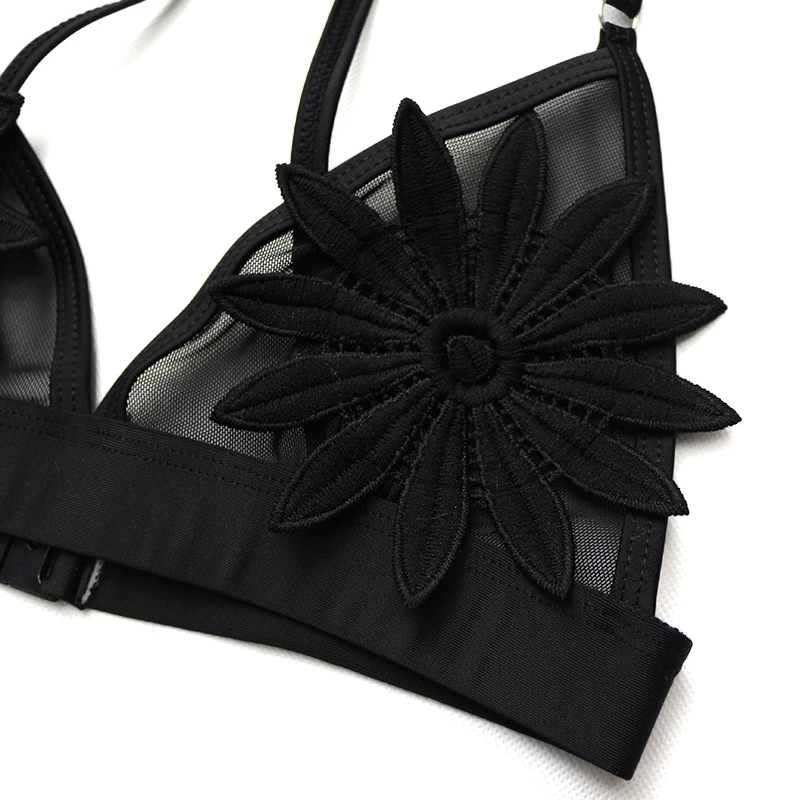 2018 New Bandage Two-pieces Bikini Set Sexy Push-up 3D Floral Swimwear Women Swimsuit Female Bathing Suit Bathers Beachwear (4)