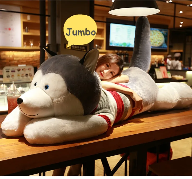 Pop Jumbo Animal Husky Plush Toy Giant Stuffed Cartoon Dog Doll Sleeping Pillow for Girlfriend Gift Decoration 150cm 170cm 190cm DY50439 (19)