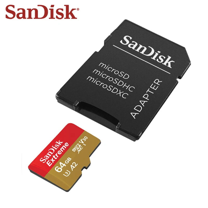  Sandisk Original Memory Card Extreme Micro SD Card A2 A1 V30 U3 Flash Card 64GB 32GB TF Card 128GB 