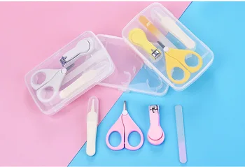 

DHL 500set Newborn Kids Nail Scissors 4pcs/Set Baby Safe Health Care Kit Hardware Manicure Hair Nail Clippers Care Tools