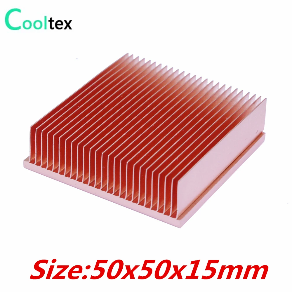 2 قطعة/الوحدة نقية النحاس المبرد 50x50x15 ملليمتر يهربون زعنفة بالوعة الحرارة المبرد ل cpu gpu ram رقاقة led vga عالية الجودة!