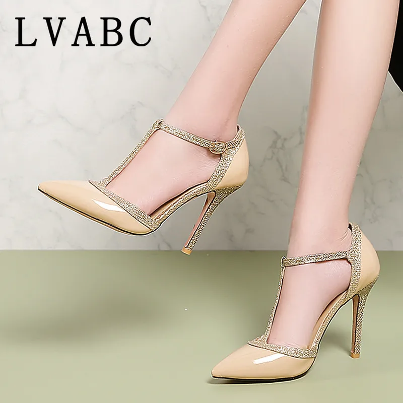 LVABC 6Colors size 31-47 new fashion T strap women