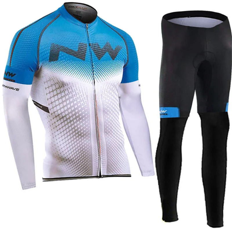 long jersey set10 Летняя NW велосипедная Джерси длинная термо флисовая NORTHWAVE Pro Team гелевая Подушка 19d MTB велосипедная одежда Ciclismo Ropa Ciclista - Цвет: long jersey set10