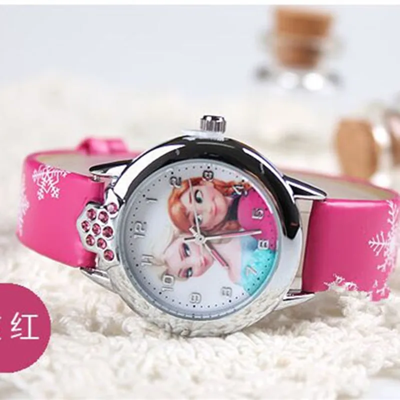 

Montres femmes Hot new brand fashion cartoon Children Watch Princess Elsa Anna silicone quartz watches for boy girl best gift
