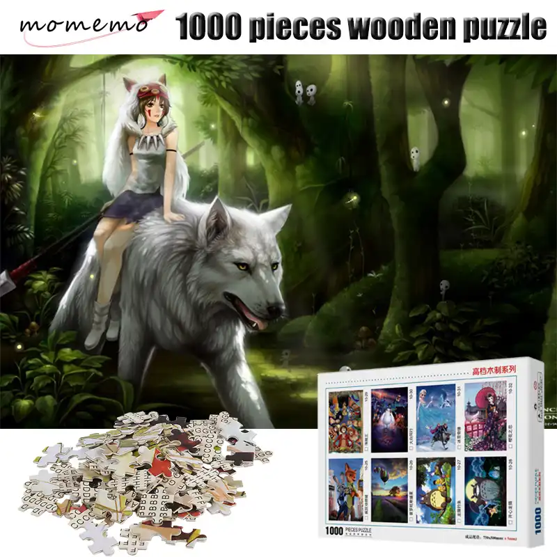 Momemo 狼と乙女パズル 1000 ピースのおもちゃ木製の漫画のパズルジグソーパズル大人のパズルゲーム組立おもちゃ子供のギフト パズル Aliexpress