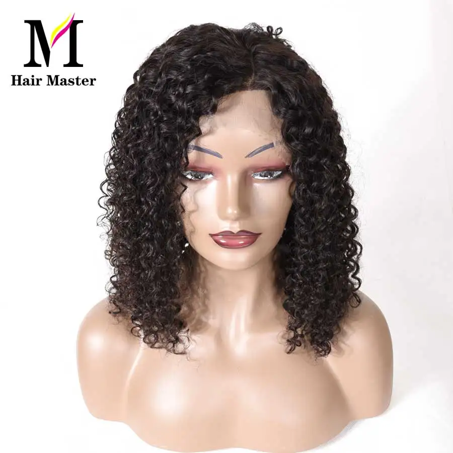 Hair Master 13x4 Синтетические волосы на кружеве парик бразильский человеческих волос парик человеческих волос кудрявый Вьющиеся Синтетические волосы на кружеве человеческих волос парики для чернокожих Для женщин