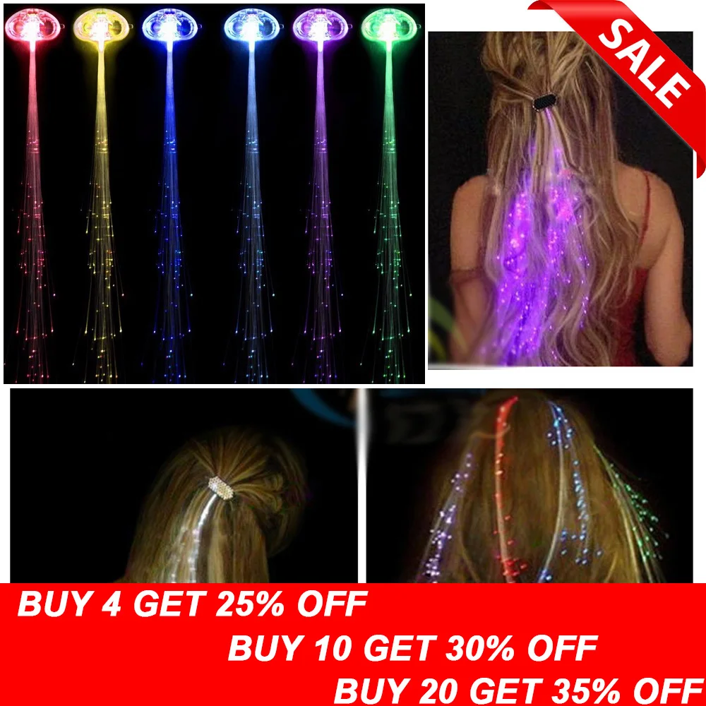 Colorful Led Wigs Glowing Flash Led Hair Braid Clip Hairpin Party