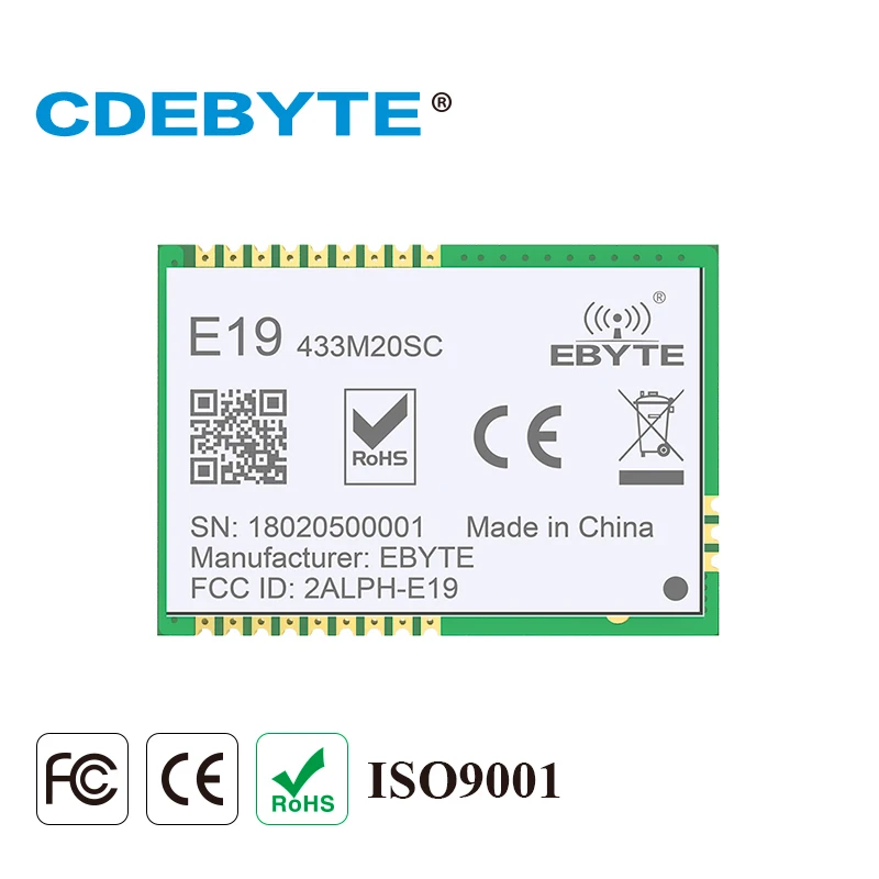 

2PCS/Lot CDEBYTE E19-433MS100 FSK SPI 5km 433MHz LoRa SX1278 Low Cost Wireless Transceiver Module