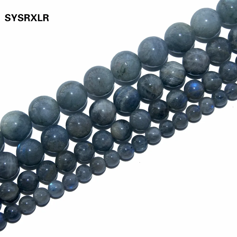 

Free Shipping Charm Natural Stone Beads Grey Labradorite For Jewelry Making DIY Bracelet Necklace 6 8 10 12 MM Strand 15''