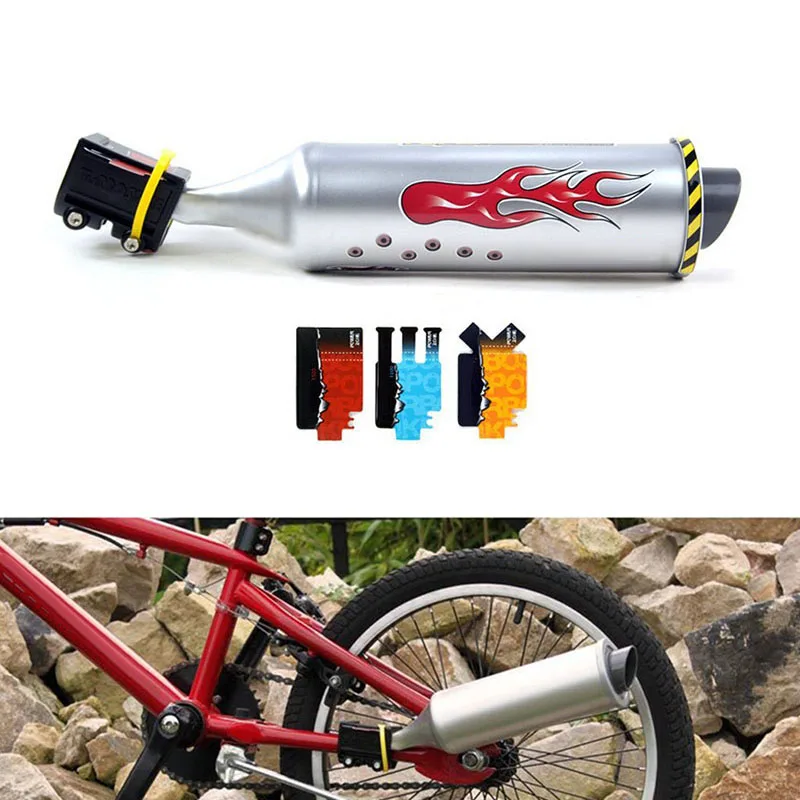 Bicycle Turbo Spoke Pipe Exhaust System Motorcycle Sounds Bike Engine Silver