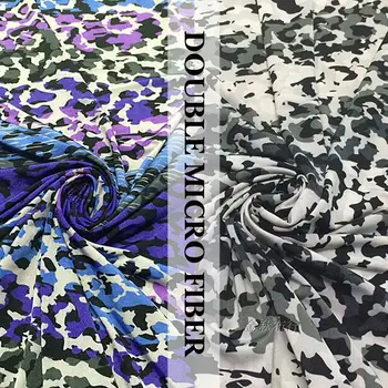 

double color leopard print stripe milk silk elastic knitting fabric smooth vertical fabrics microfiber