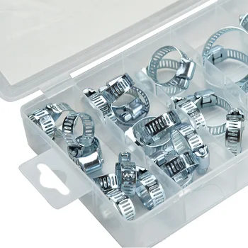 

34Pcs Hose Clamp Set With Storage Box Assorted Driver Jubilee Clip Tool Kit Hardware Accessories LKS99