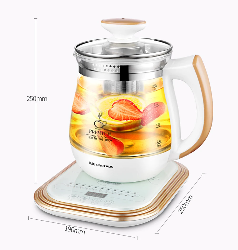 Electric kettle with thick glass insulation full automatic temperature control