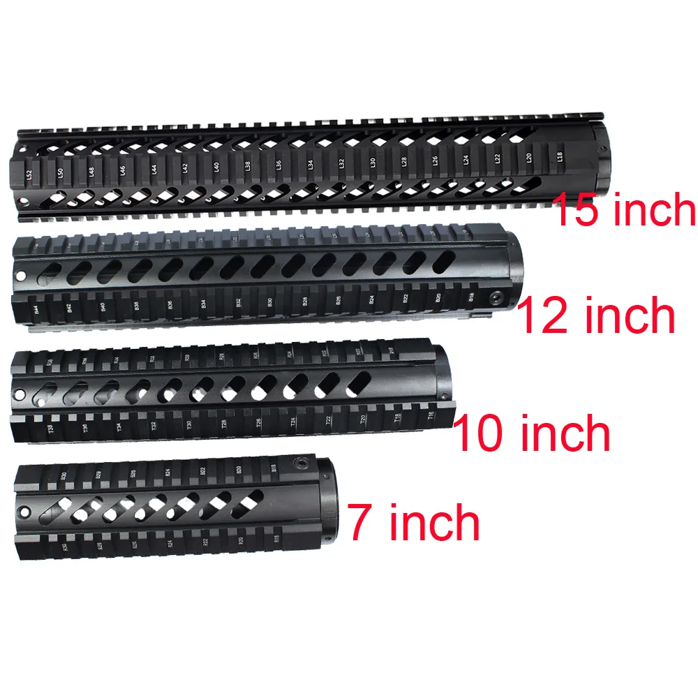 

Free Float Quad Rail Hnadguard for .223/5.56 Rail System Forend Barrel Scope Mount 7" 10" 12" 15