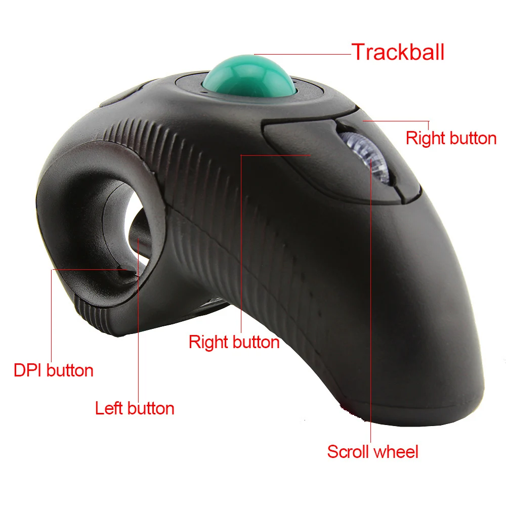 2 4 ГГц Беспроводной Мышь Trackball лазера ручной компьютерной мыши 1000 Точек на дюйм