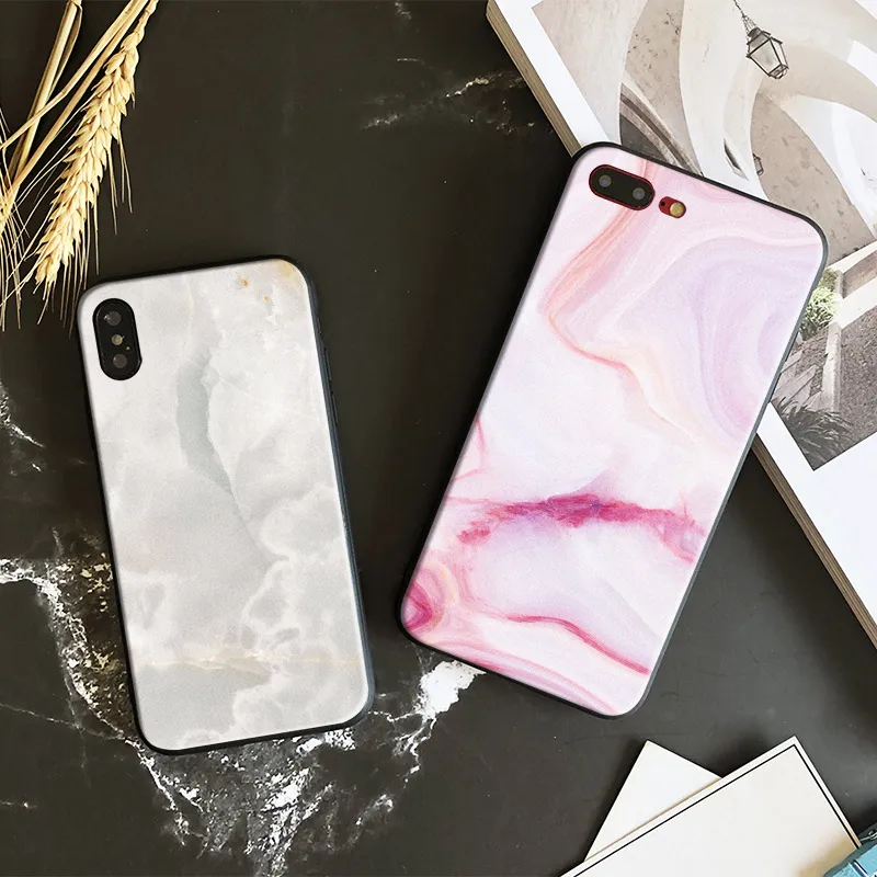 

Beautiful Wihte Pink Nature Marble Texture Tpu Soft Silicone Phone Case Cover Shell For Apple IPhone 5 5s SE 6 6s 7 8 Plus X 10