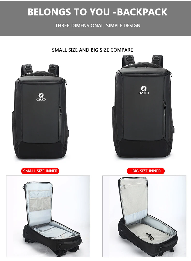 Большой Вместительный деловой мужской рюкзак для путешествий с usb зарядкой, водонепроницаемая мужская сумка для ноутбука 17,3 дюймов, модный багажный рюкзак для мужчин