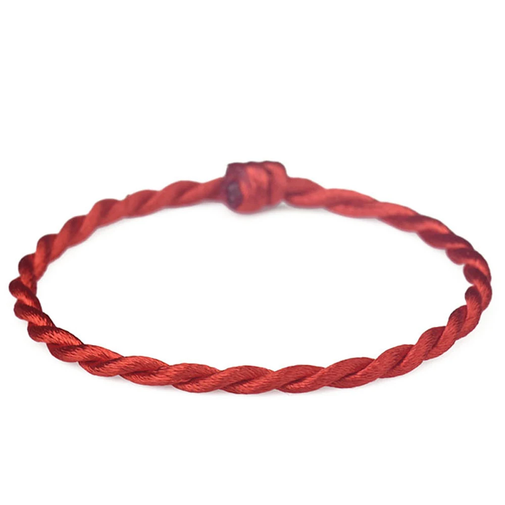 Wholesale 10Pcs/Set Fashion Red Thread String Bracelet Lucky Red Handmade Rope Bracelet for Women Men Jewelry Lover Couple Gift