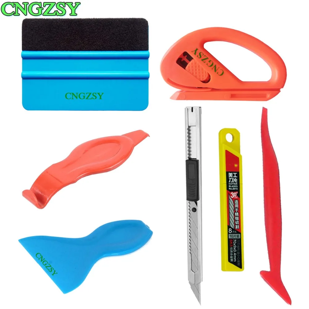 Car Window Tinting Auto Film Wrapping Tools Kit Soft Hard End Scraper