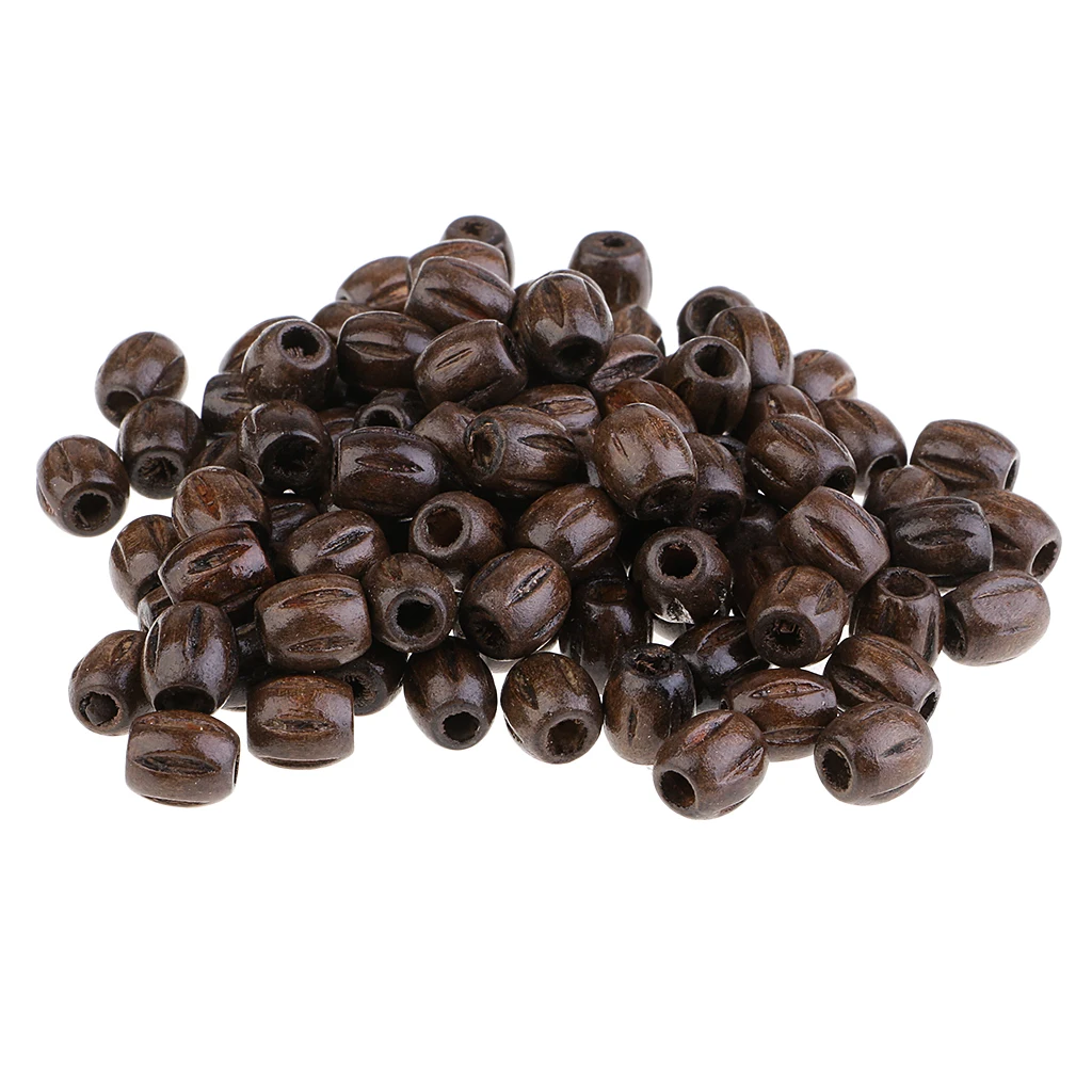 100pcs Wooden Beads for Lacing, 10x8mm Large Holes Jewellery Making Crafts Macrame Beads