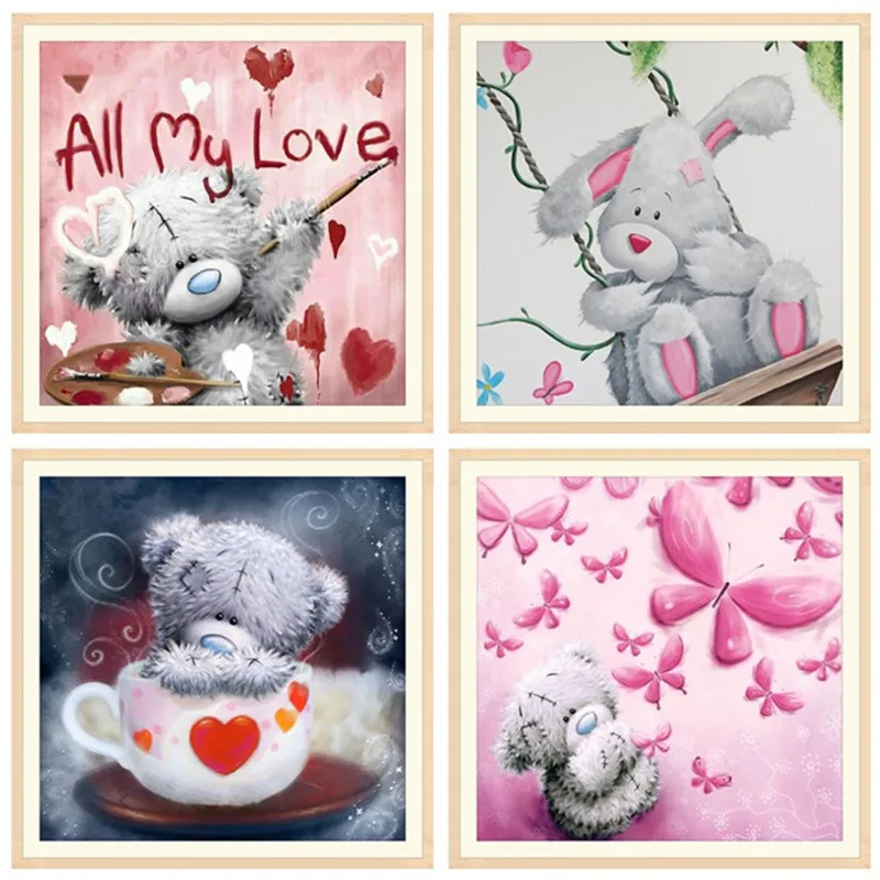 

Lovely Bear 5D Diy Diamond Painting Diamond Embroidery Cross Stitch Cartoon Bear Diamond Needlework Crafts Children Gift