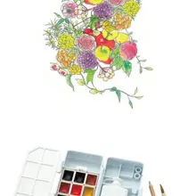 Kuretake Вода цвет художественная живопись компактная коробка набор 12 цветов для наружного использования эскиз