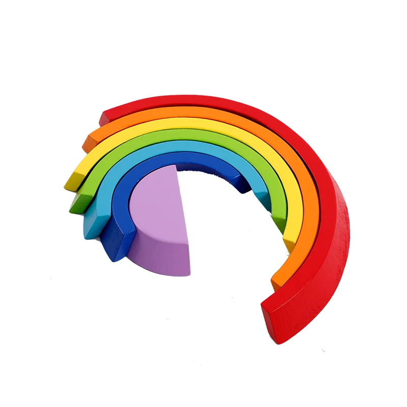  rainbow building blocks mini version Colorful arched building blocks rainbow blocks Children