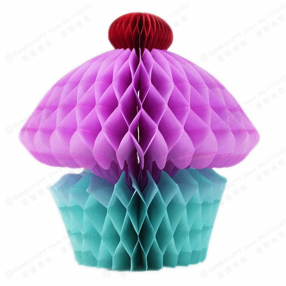 

1pc 20cm Honeycombs Cupcake For Happy Birthday Party Kids Decoration Baby Shower First Birthday Hanging Decor Table Centerpiece