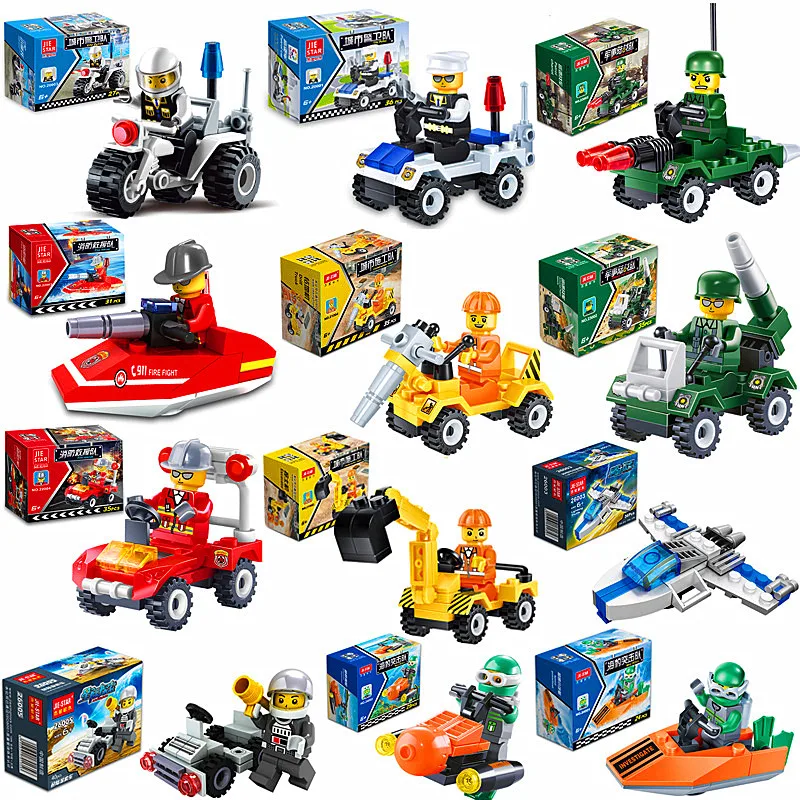

[Promotion] City Series Police Car Fighter mini Educational Building Blocks Toys Compatible With legoingly City