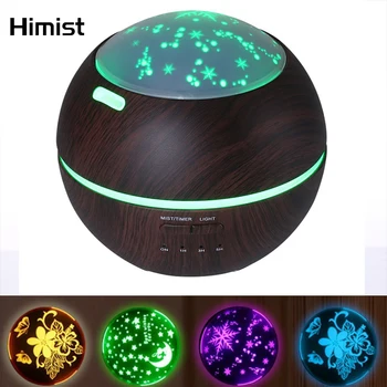 

HIMIST 150ml Essential Oil Diffuser Wood Grain Color LED Projector Ultrasonic Aromatherapy Humidifier Home Aroma Air Humidifiers