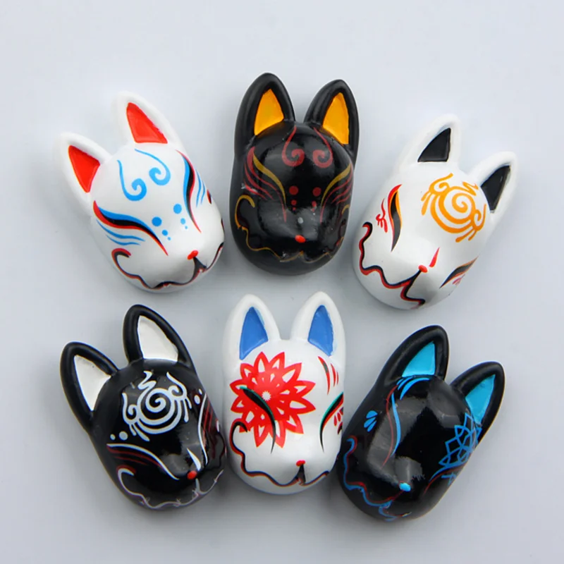 

1 Pcs Creative Japan Bless Fox Mask Model Action Figure Magnet Cartoon Pattern Fridge Magnet Stickers Children Toy Birthday Gift