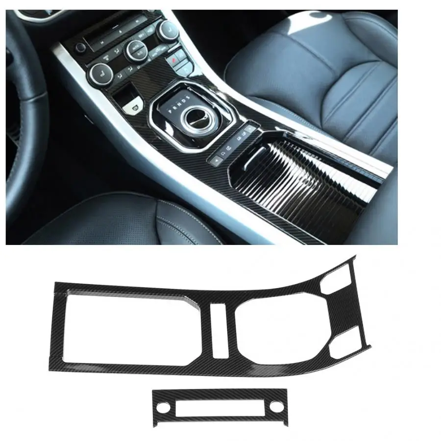

2pcs Carbon Fiber Style Center Console Gear Panel Trim for Land Rover Range Rover Evoque 12-17 high quality accessories