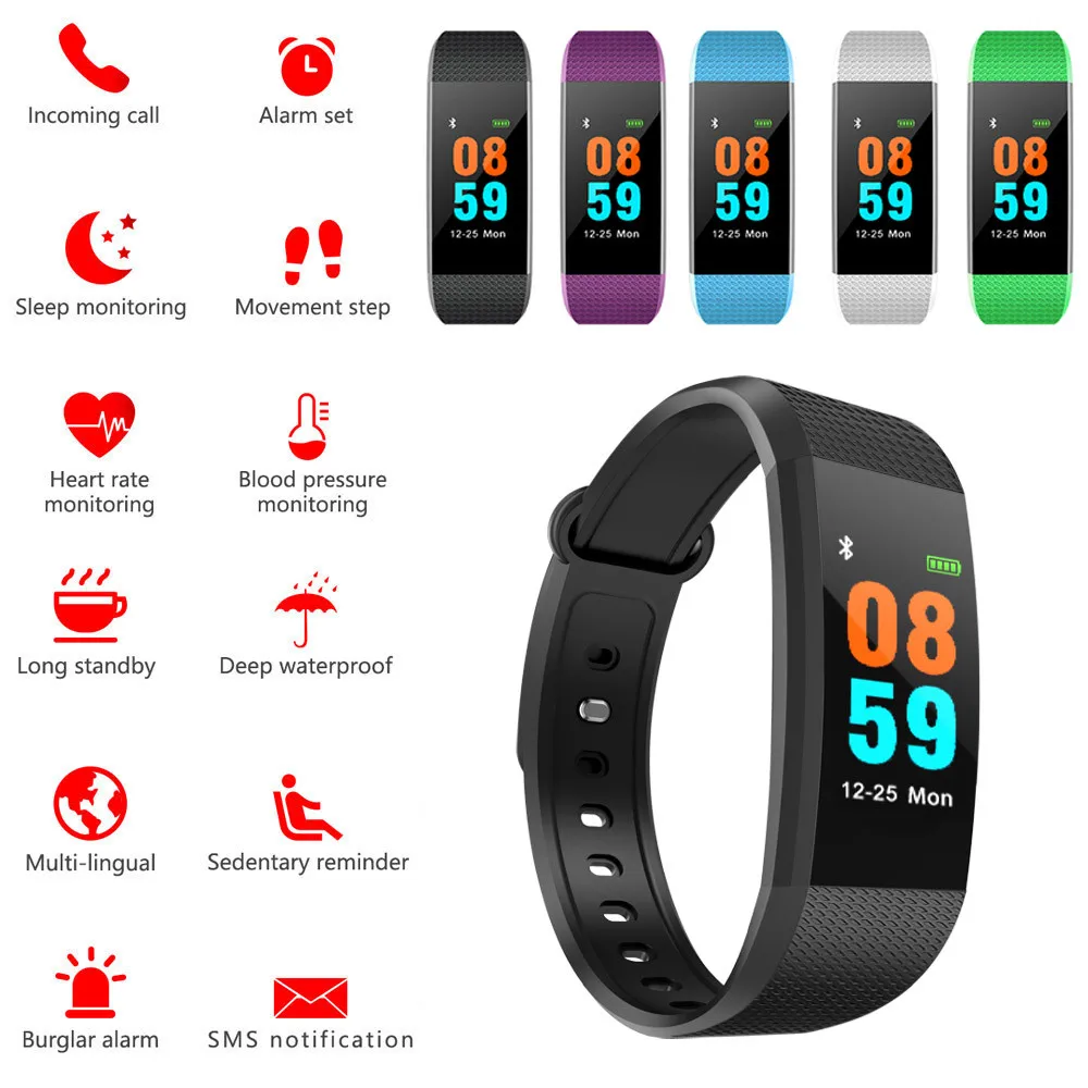 

Smart Watch Sports Fitness Activity Heart Rate Tracker Blood Pressure Watch May30