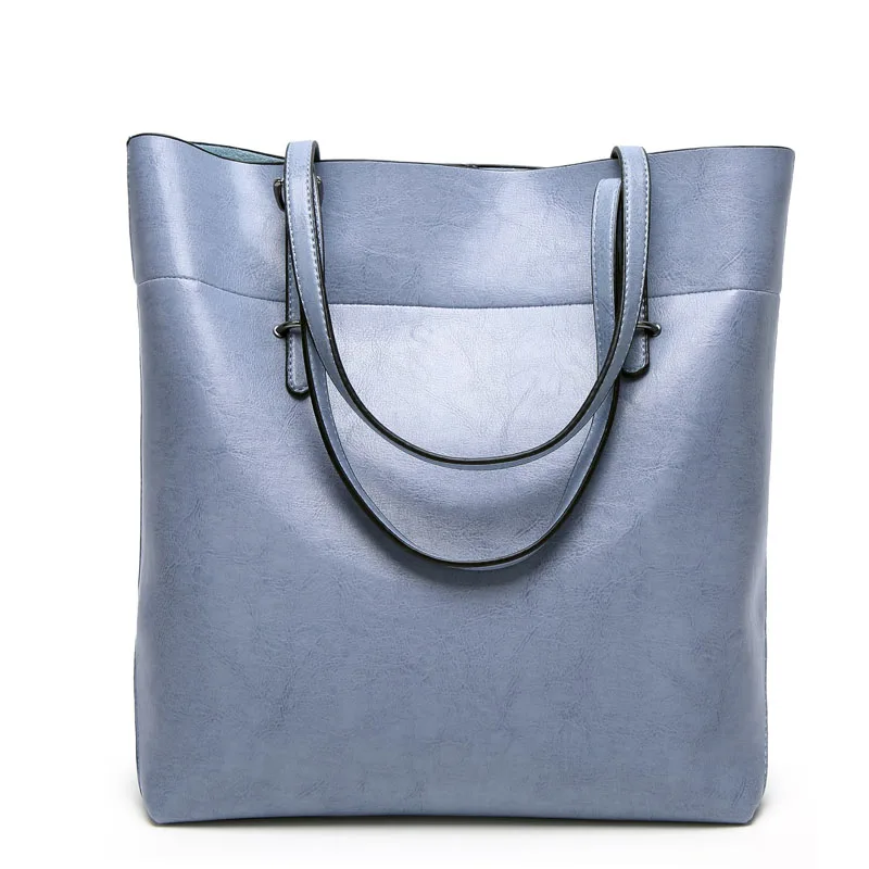 

The new European and American simple Tote bag ladies hand shoulder bag oil wax leather slung package foreign explosions