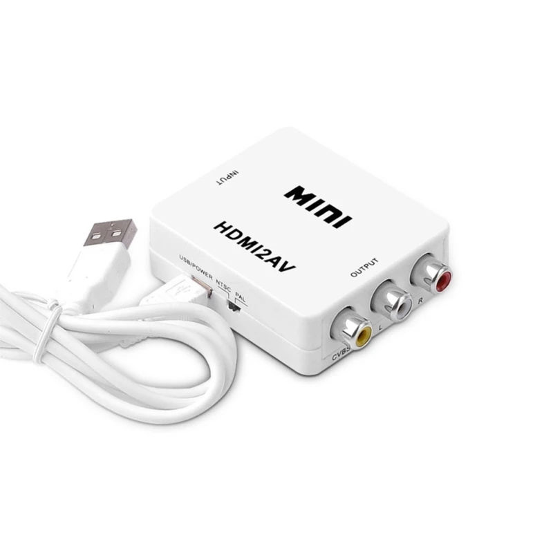 

Mini HDMI To AV 3RCA Converter High Definition Plug-and-play Audio Video Adapter Cable