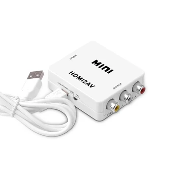 

Mini HDMI To AV 3RCA Converter High Definition Plug-and-play Audio Video Adapter Cable