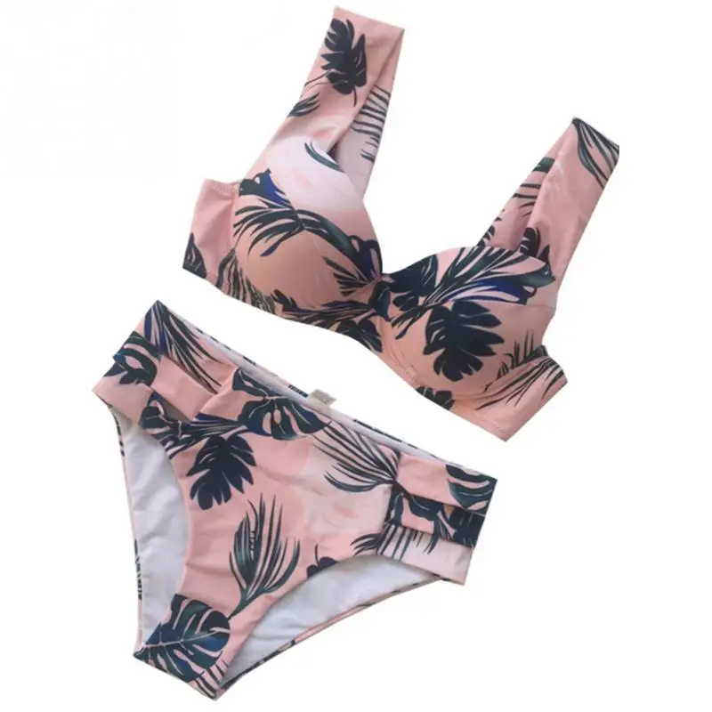 

2018 Summer Sexy Bikinis Women Swimsuit Cut Out Bathing Suits Push Up Bikini Print Swimwear Beach Wear With steel support padded
