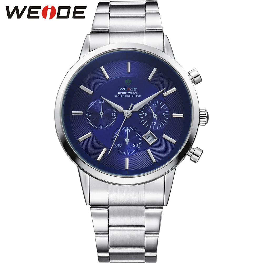 WEIDE мужские часы Relogio роскошные для мужчин Япония кварцевые Move t Full Complet календарь